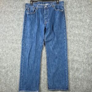 Levi's 501 Mens Jeans Blue Button Fly Straight Leg W40 L30